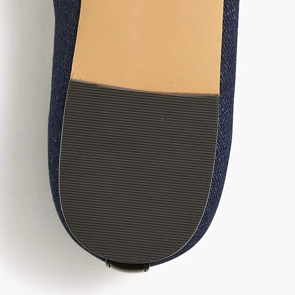 NWT J.Crew Cap Toe Denim Ballet Flats - Picture 6 of 6